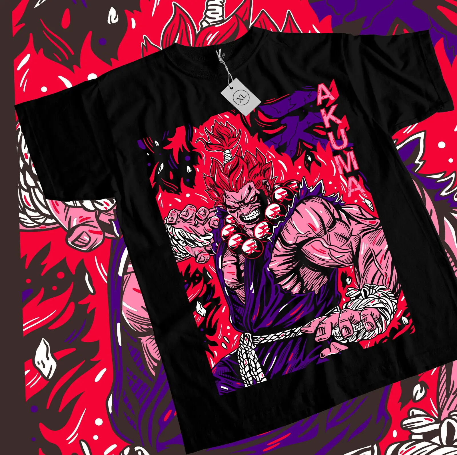 Akuma Gouki t-shirt Karate Street Fighter videogiochi Fighting shirt Graphic Tee