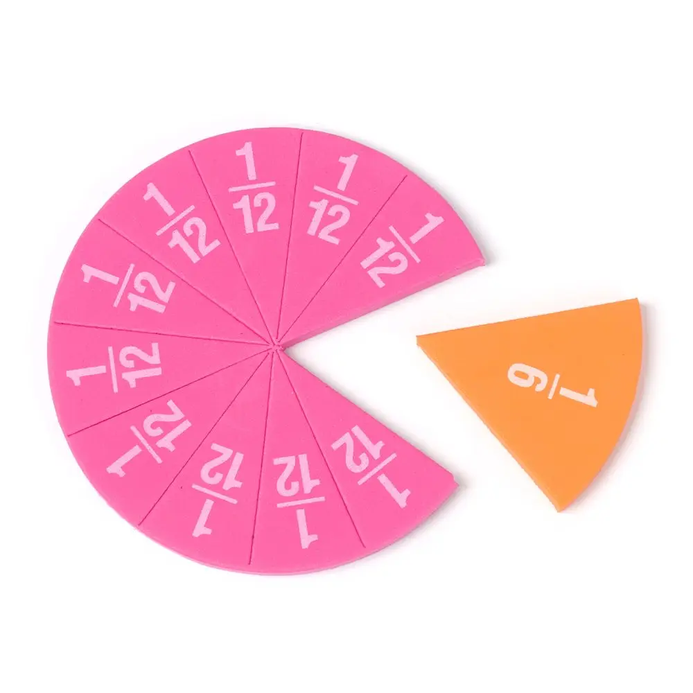 51 Pcs EVA Round Shaped Fractions Instrument Montessori Math Educational Toys Math Learning Tool Teaching Gifts