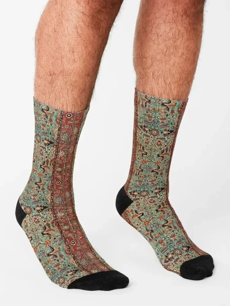 oriental rug Vintage Antique Persian Carpet Socks Stockings compression bright garter cotton gift Woman Socks Men's