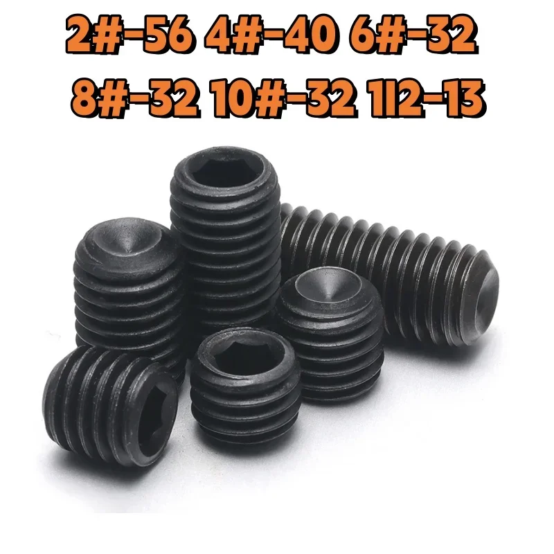 UNC عرافة مجموعة المقبس المسمار 2 # -56 4 # -40 6 # -32 8 # -32 10 # -32 1I2-13 12.9 الصف الأسود سبائك الصلب نكش مسامير مقطوعة الرأس مسدس المقبس