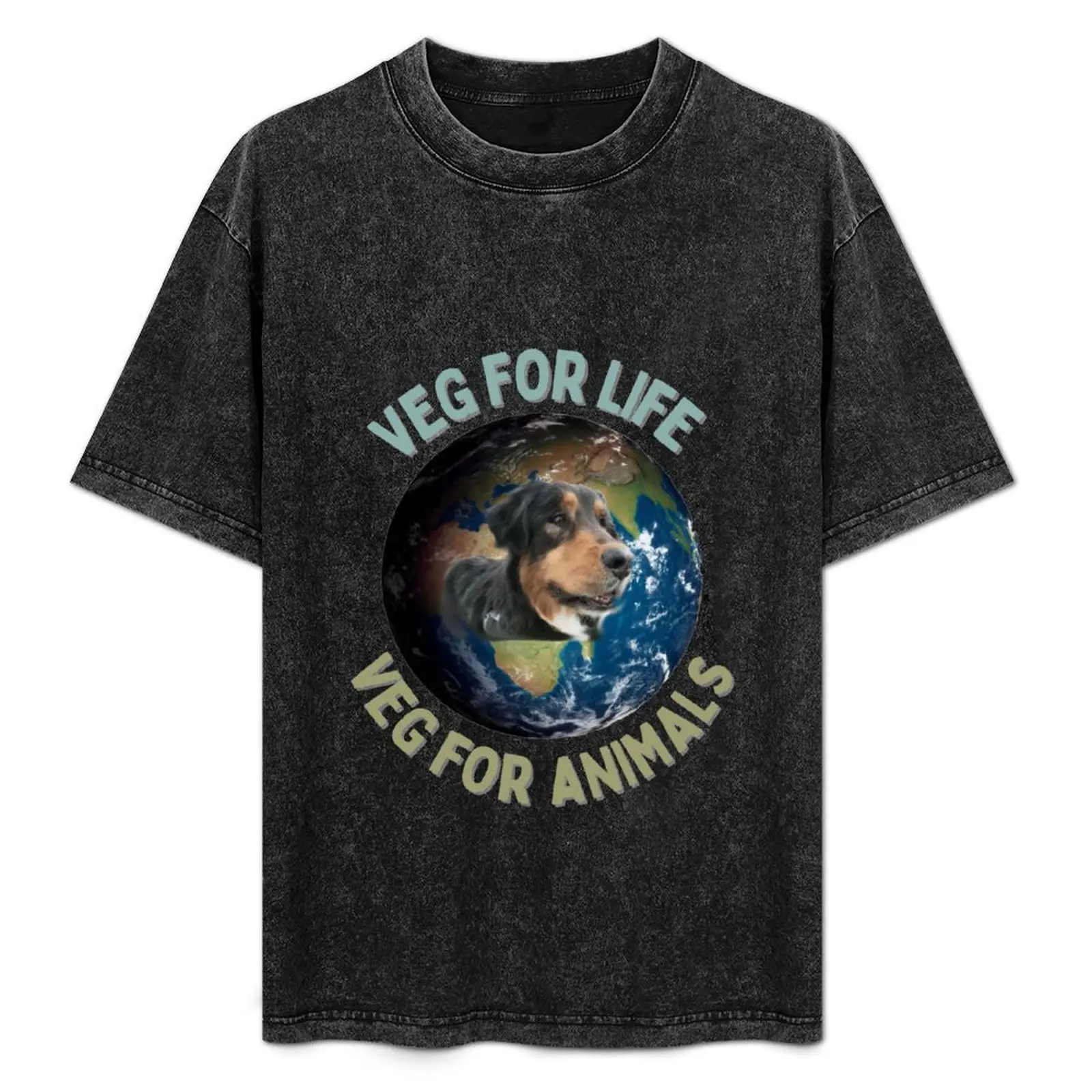 

VEG FOR LIFE VEG FOR ANIMALS T-Shirt baggy shirts summer tops men clothes