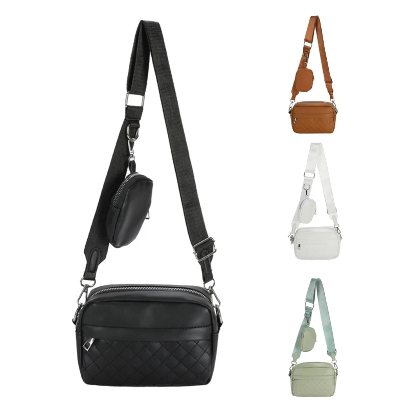 

2023 Crossbody Bag for Teen Girl Versatile Shoulder Bag Large Capacity Bag with Small Purse Solid Color Bag