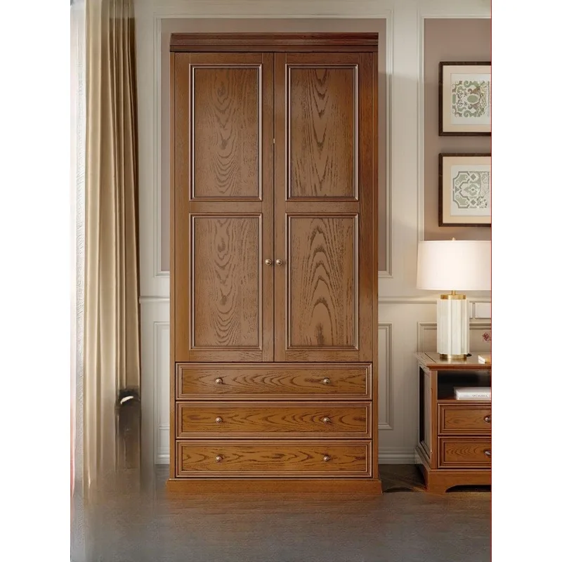 

Шкаф в американском стиле из массива дерева, 2-дверный, большой шкаф, мебель для спальни с двумя дверями, шкаф для детской комнаты