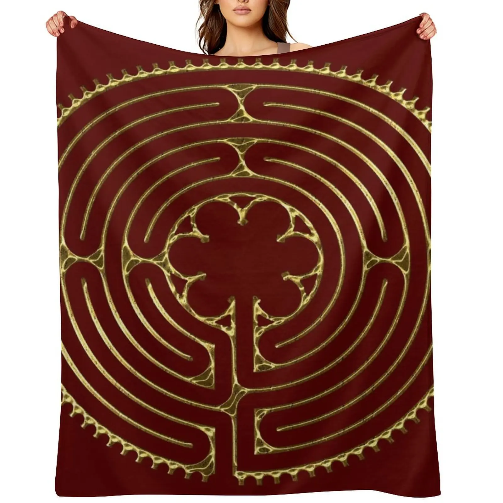 

Copy of Copy of CHARTRES Labyrinth - Short Way 4 Throw Blanket Camping halloween Winter beds Fashion Sofas Blankets