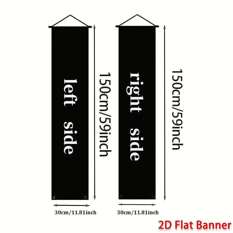 2pcs Custom 2D Flat Couplet Banner, Customized Couplets Flags, Personalized Entrance Decor, for Weddings, Outdoor Home Decor