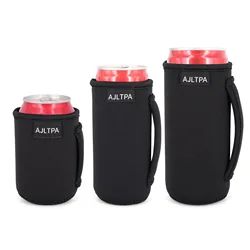 3 Pack Reusable Neoprene Insulated 12oz 16oz  12oz Slim Can Sleeve with Handle for Soda, Energy drink, Pop, Beer, Hard Seltzer