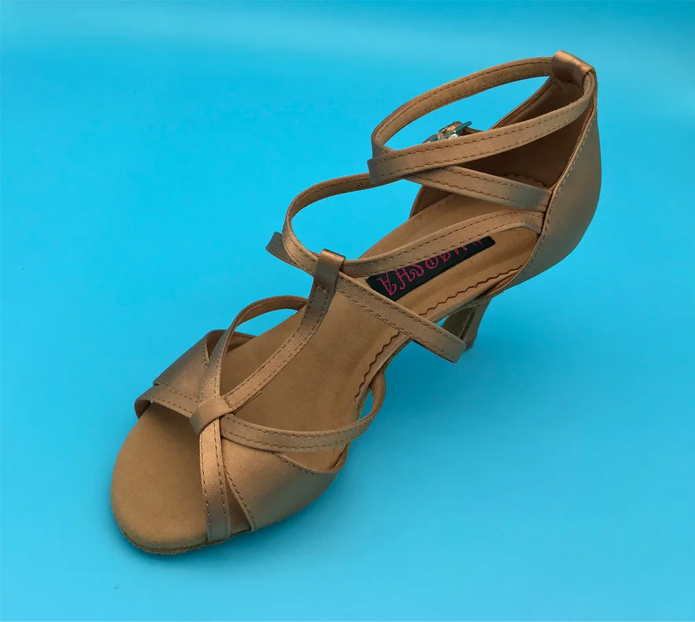 รองเท้าเต้นรำละตินแฟชั่นและใส่สบายรองเท้าซัลซ่าห้องบอลรูมรองเท้าสลิปออนปาร์ตี้และรองเท้างานแต่งงานจัดส่ง6232DTN ฟรี