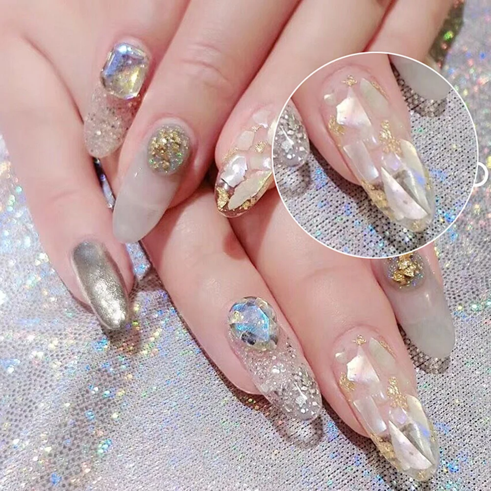 

12Pcs Glitter Foil Aluminum Nail Stickers Golden Silver Nail Art Tips Stickers Decals Creative DIY Manicure for Women