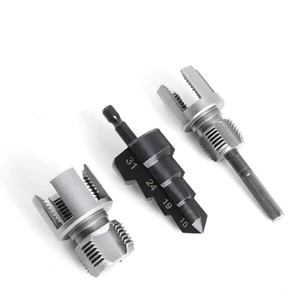 Wire Opener With Step Drill Set 3-in-1 Pipe Threading Tool Kit 14