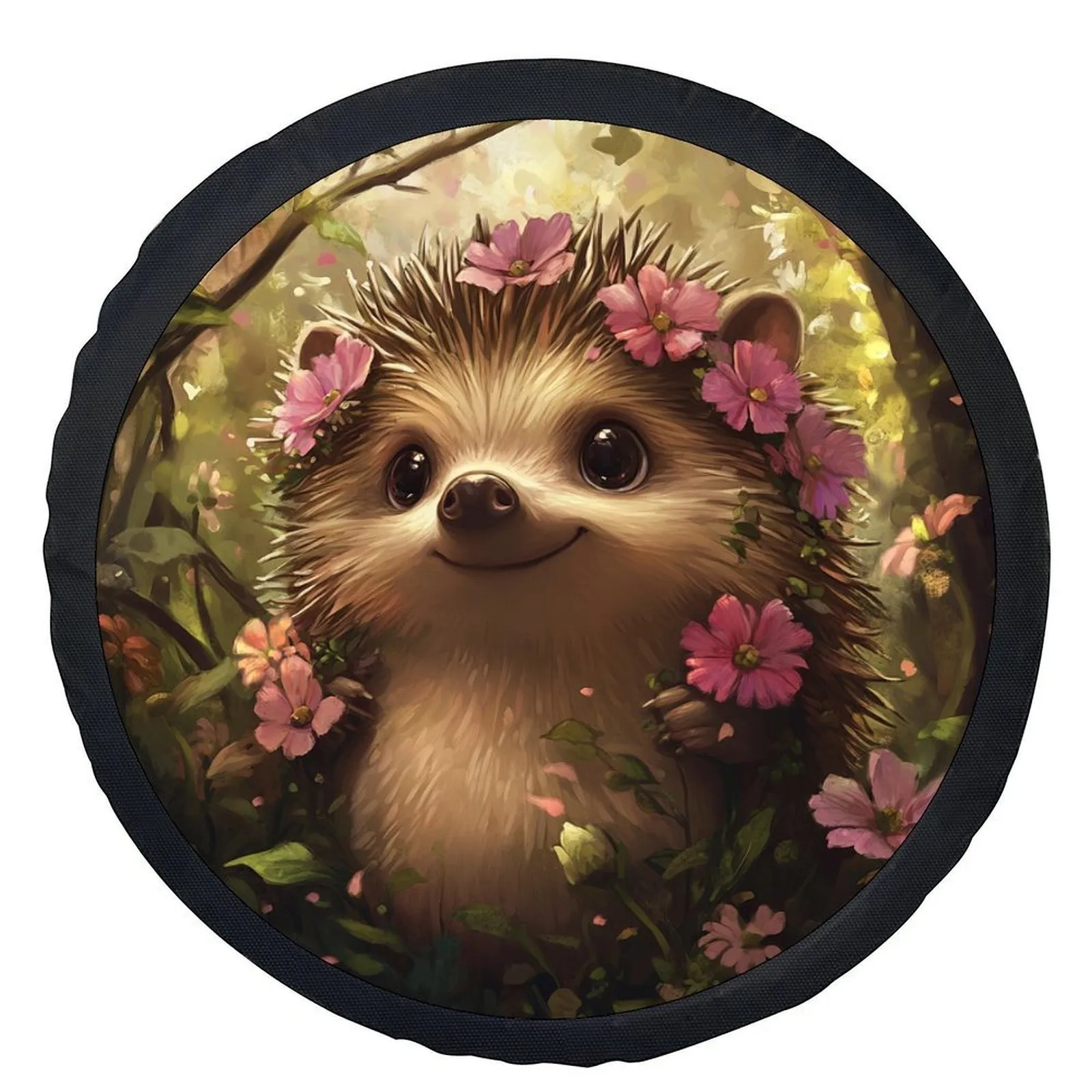 

Floral Hedgehog Tire Cover Universal Protector Durable Waterproof Spare Wheel Accessory