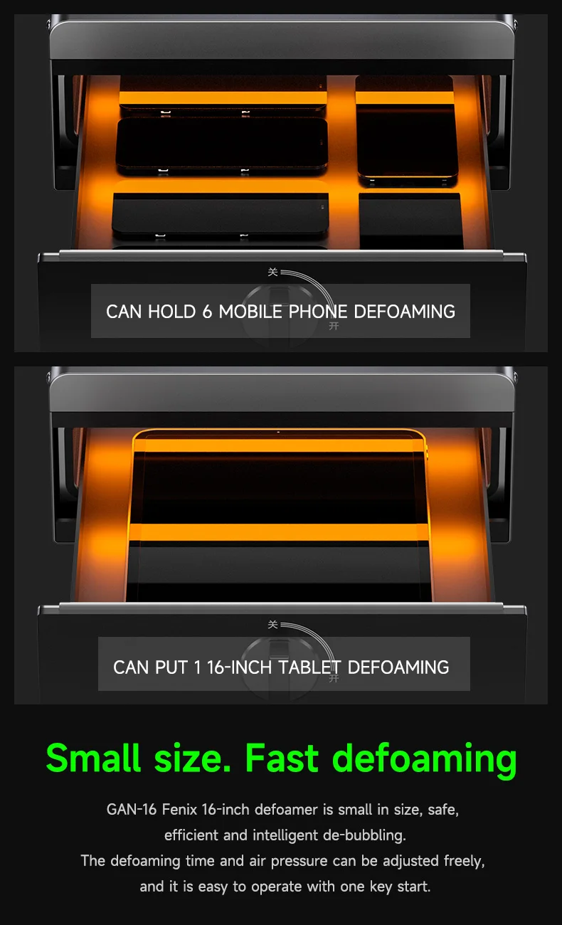 MECHANIC 16-inch Gan-16 Fenix Bubble Removal Machine Curved/Tablet/Large Small Folding Screens External Air Compressor