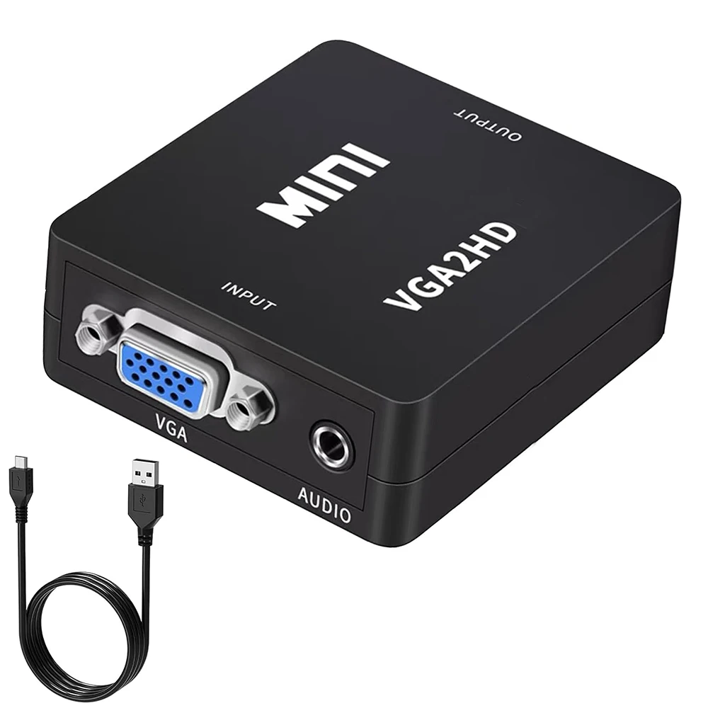 VGA to HDMI-compatible Adapter Converter 1080P HDTV With Audio For Laptop PC to HDTV Projector VGA to HDMI-compatible Adapter