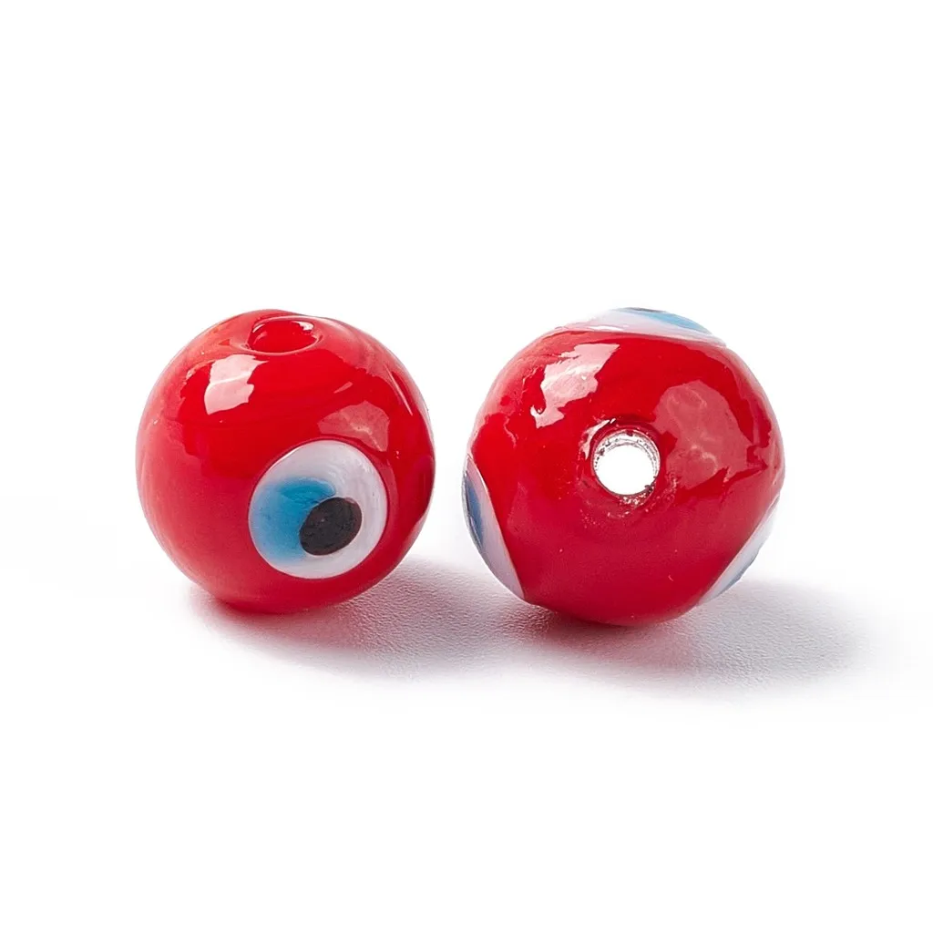 100 Pc Handmade Eye Pattern Lampwork Beads Round 12~12.5mm for Jewelry Making Bracelets Necklace Earrings Accessories Crafts
