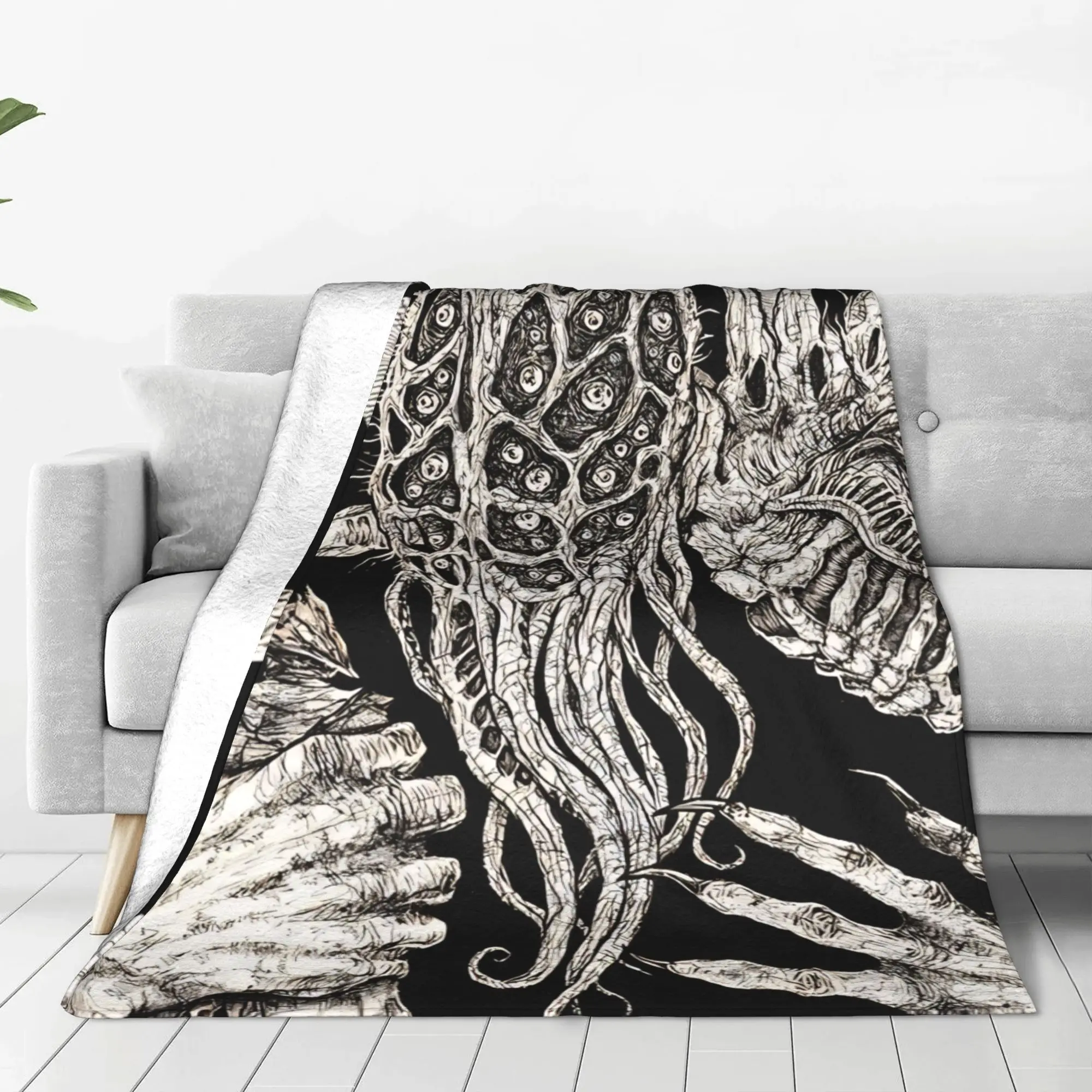 1PC Vintage Gothic Hunter Bloodborne Home Room Decorations Winter Blankets For Adults Bedding Home Interior Sofa Knee