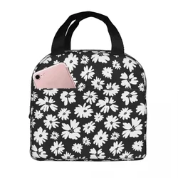 Lunch Bag for Women Kids Flower Insulated Cooler Portable Work Oxford Lunch Box Handbags