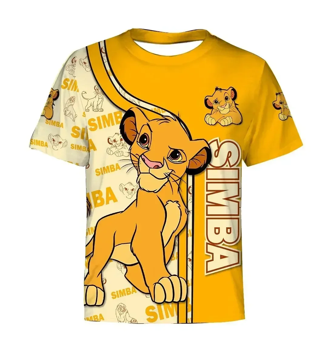 

2025 Summer New Disney T-Shirts Disney The Lion King 3D Print Streetwear Men Women Fashion T Shirt Kids Tees Tops