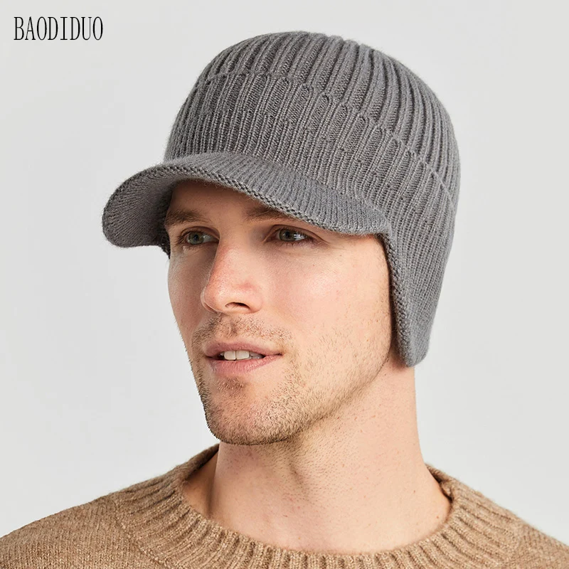 Xinbaoguan 100% acrylic 9106 men's autumn and winter hat woolen hat wool hat outdoor warm ear protection knitted hat