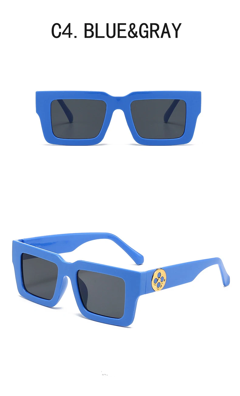 Neue Retro Quadrat Sonnenbrille Für Frauen Männer Blume Dekoration Mode Damen Sonnenbrille Ins Heißer Schattierung Brillen UV400 – Detail 14