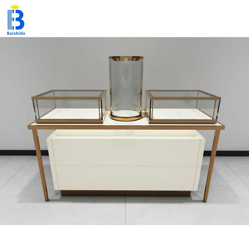 Vitrine de vidro personalizada, armário de armazenamento de joias, quiosque, espelho montado na parede, armário de joias, compras ma