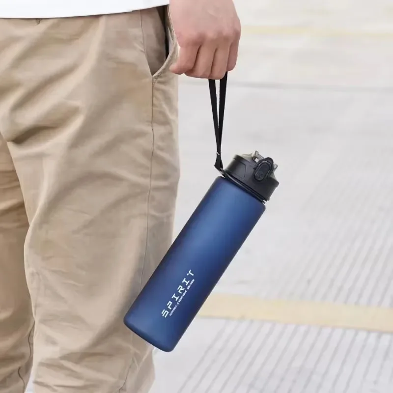 750ml Water Bottle with Carrying Strap Matte Frosted Surface Leak Proof Design Lightweight Portable for Outdoor Hiking Camping
