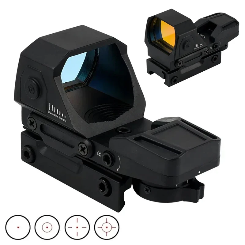 Red Dot Sight 1x22x33 Hunting Mini Riflescope Red Dot Reflex Airsoft Sight 4 Reticle Tactical Rifle Scope Fit 20mm Weaver Rail