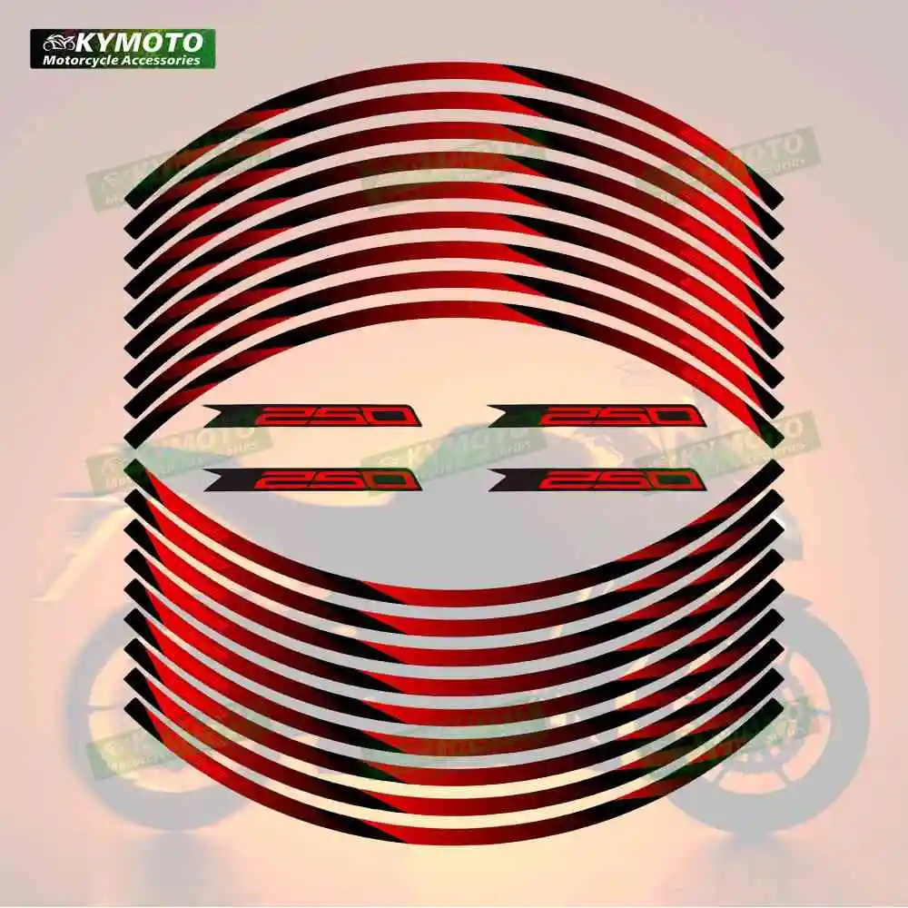 

For Z250 Z 250 reflective motorcycle accessories 17 inch front and rear wheel decals hub modified wheel rim sticker decoration