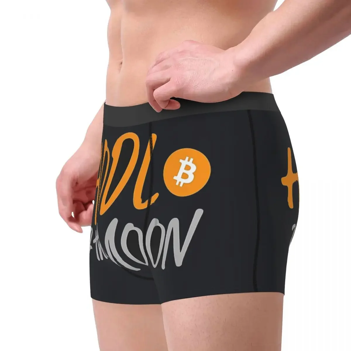 Hodl To The Moon Bitcoin Cryptocurrency Miners Meme Underpants Homme Panties Men's Underwear Sexy Shorts Boxer Briefs