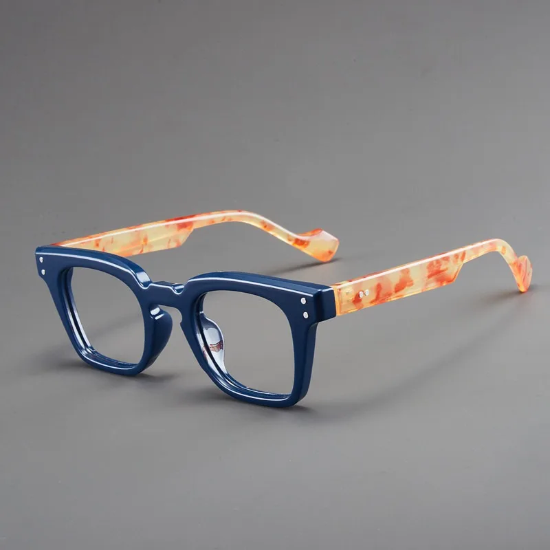 

Texture Vintage Square Blue Light Reading Glasses for Women Men Spring Hinge Eyeglasses for All Face
