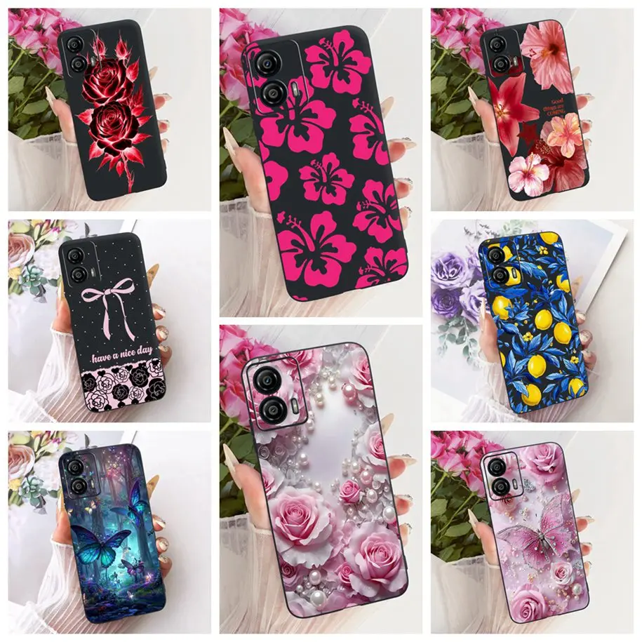 Funda para Motorola Moto G53 5G XT2335-2, nueva funda elegante con diseño de mariposa y flores, funda de silicona suave para teléfono Moto G13 G23 G73