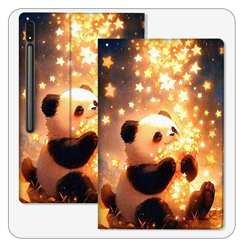 

Panda Art Cartoon Shining For Samsung Galaxy Tab S9 S10 S6 S7 S8 FE Plus Lite Inch Foldable Cover Tablet Case