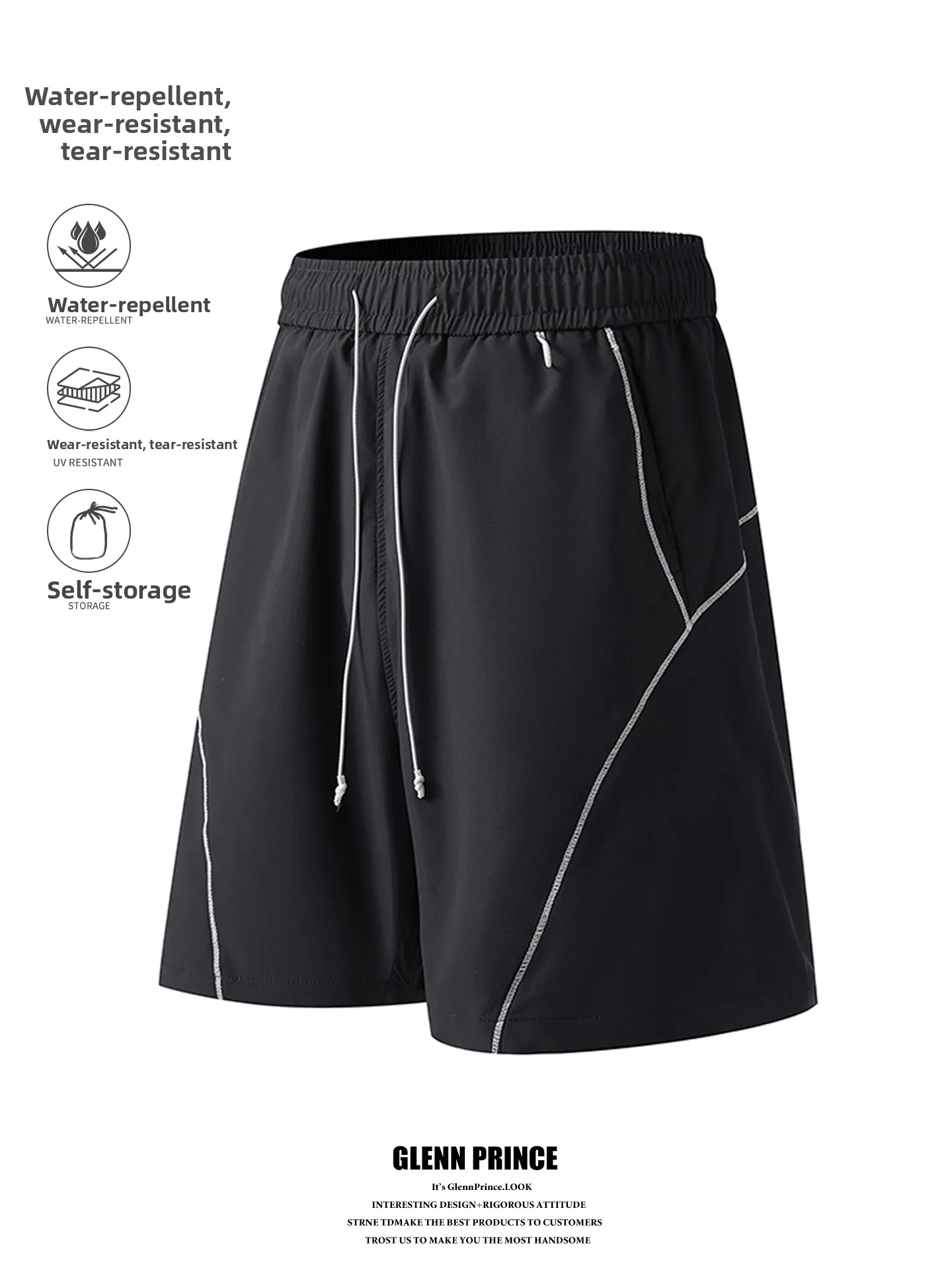 GPstudio Hasselblad Line Waterproof Quick Dry Fitness Shorts Men Summer Outdoor Storable Thin Beach Pants Casual Outdoor Style