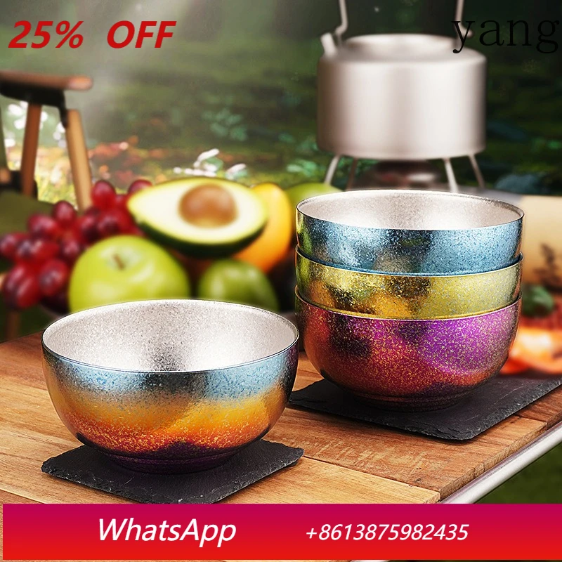 LMM household rice bowl double-layer anti-scalding and heat-insulating ramen bowl anti-scalding and anti-drop ice flower