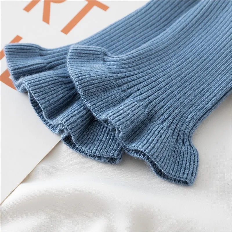 Stretch knit wrist guards, fungus edges, false cuffs, autumn and winter fashion, inner joints, cold sleeves, handmade DIY fabric