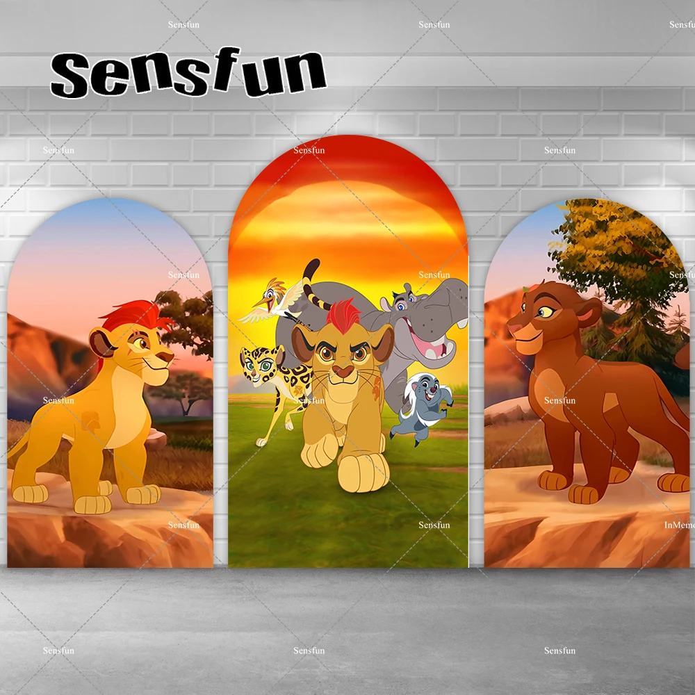 

Cartoon Lion King Simba Chiara Arch Backdrop Cover for Boys Baby Shower Birthday Party Decoration Photography Backgrounds