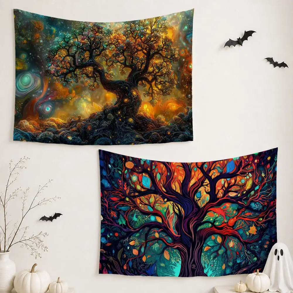 Tree of Life Art Tapestry Custom Living Bedroom Party Dormitory interior Wall bohemian Decoration Attached clip
