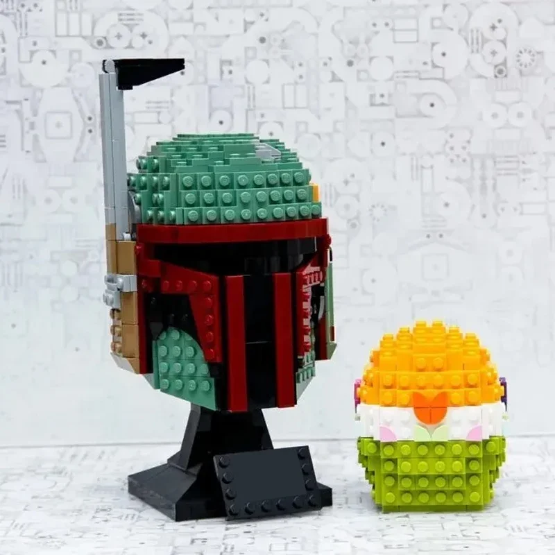 

НОВЫЙ космический боевой истребитель, шлем-пилот Боба, шлем, строительный блок, модель, сделай сам, украшение для стола, сборка, образовательный кирпич, детская игрушка в подарок