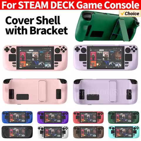 For Steam Deck Game Console Protection Cover with Stand Soft Game Player Shell with Bracket Shockproof Non-slip Frame Protector