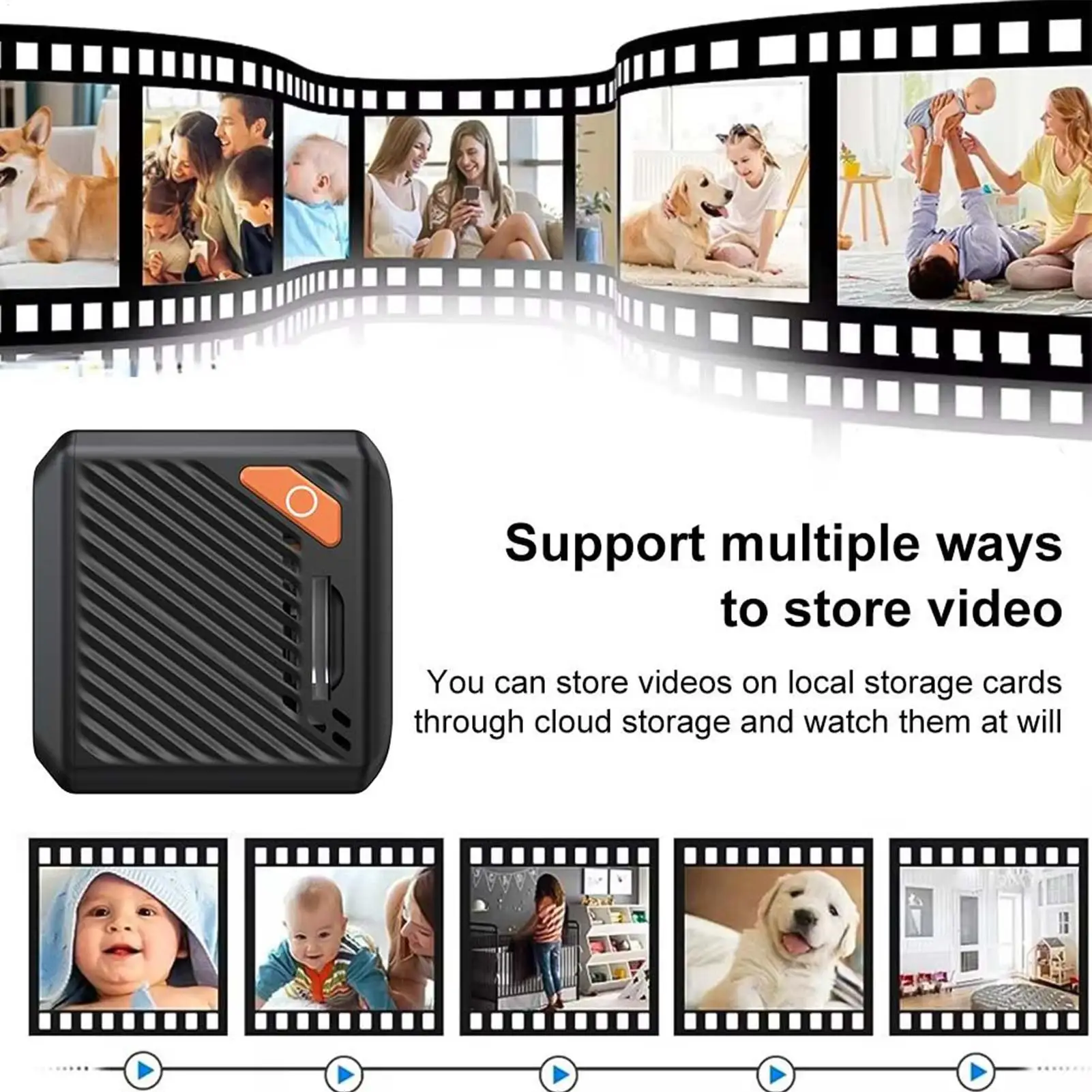 Mini Camera Wireless 1080P Smart Baby Monitor Portable USB Rechargeable Camera Support Memory Card Storage For Bedroom Garden