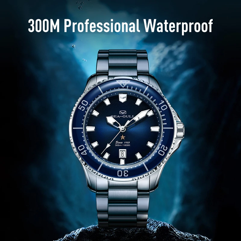 2023 New Seagull Ocean Star Wristwatch relogio masculino Men\'s Automatic Mechanical Watch 300m Diving Sapphire Crystal 1213