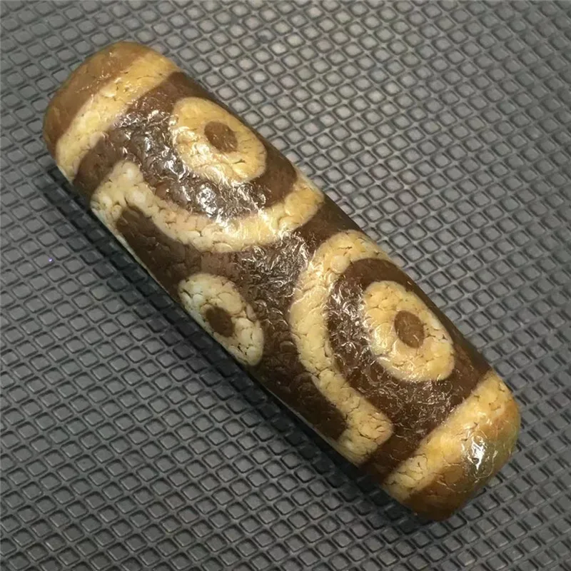 

YC13 An Ultra Energy Magic Power 6 Eyed Tibetan Dzi Beads Amulet Antique Collectible Old Agate Oily Patina FULL Dragon Vein