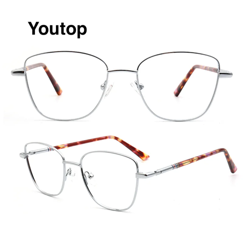 

Trendy Cat Eye Eyeglasses Frame Pink Optical Eyewear Oversize Casual Myopia Prescription Glasses Women Metal Classic Spectacles