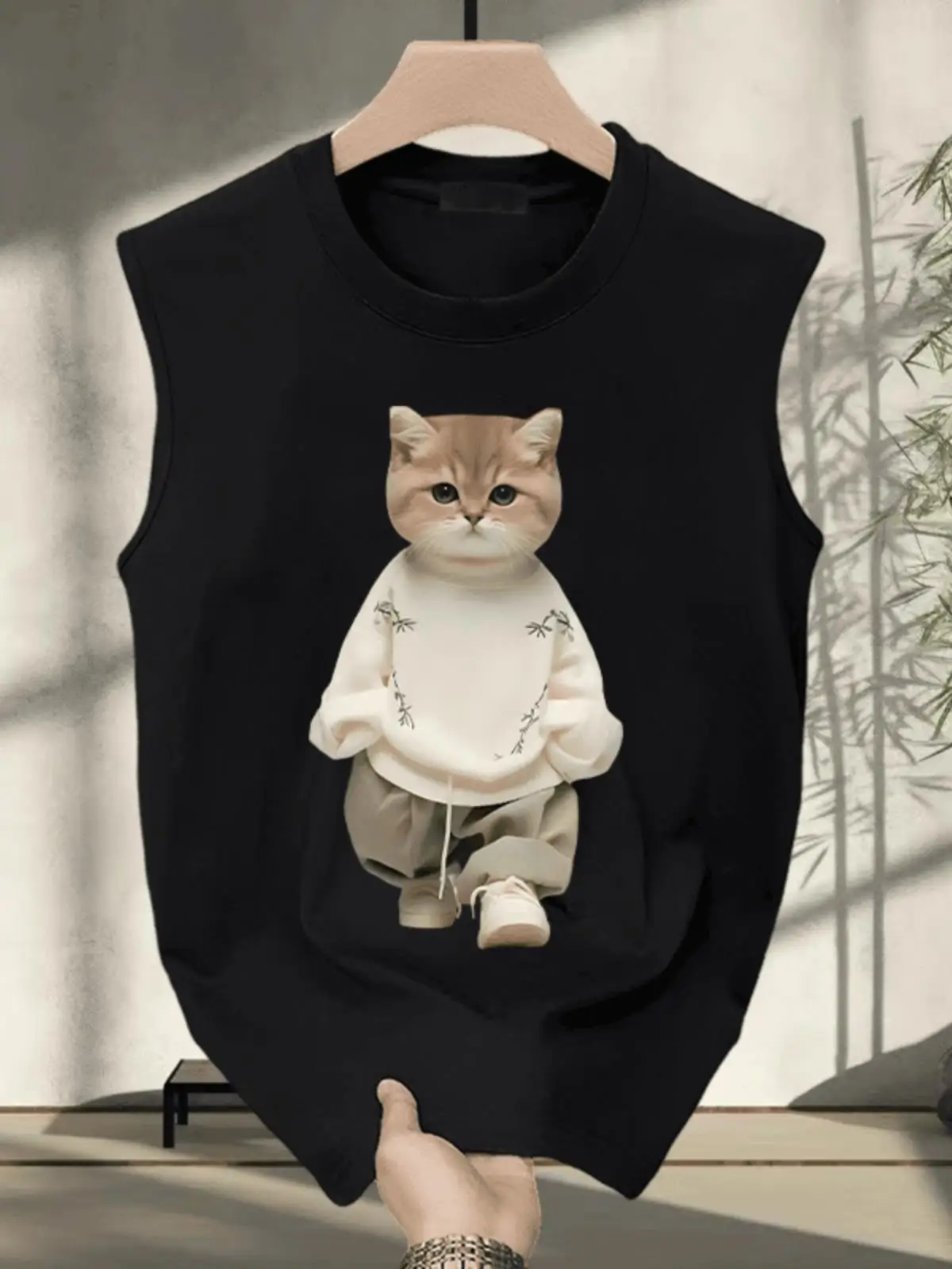 

Cotenn on High Street Pure Cotton Sport Vest ex Outdoor Wear T-irt Youth Faion Sun Protection Clothing round Ne Ani...