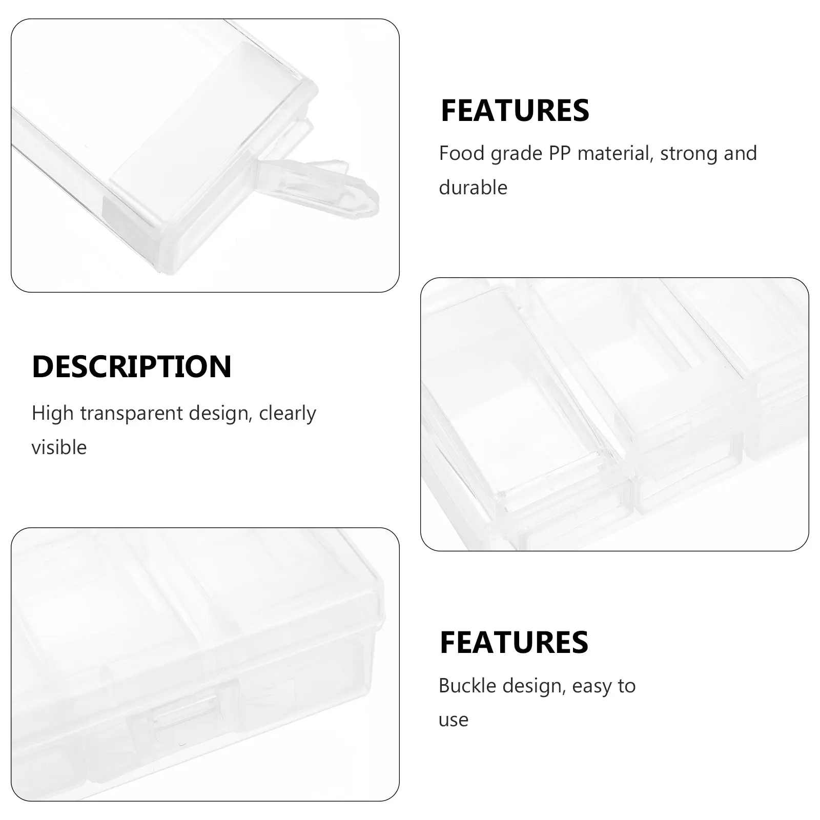 

24 Grids Storage Box Plastic Container Organizer Transparent Bins for Beads Nail Tools Fake Display Tray Classified