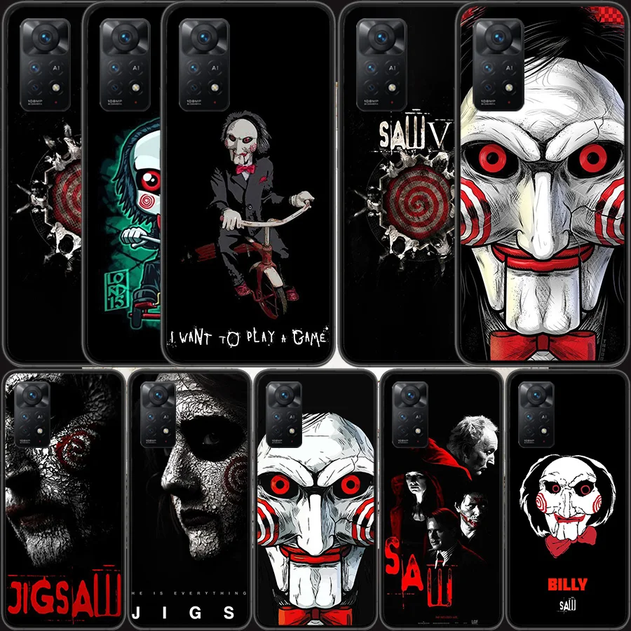 Funda de teléfono Saw Jigsaw Killer Hhorror para Xiaomi Redmi Note 12 Plus 12S 11 11T Pro 5G 11E 11S 4G 10 10S 9 9S 9T 8 8T 7 6 5