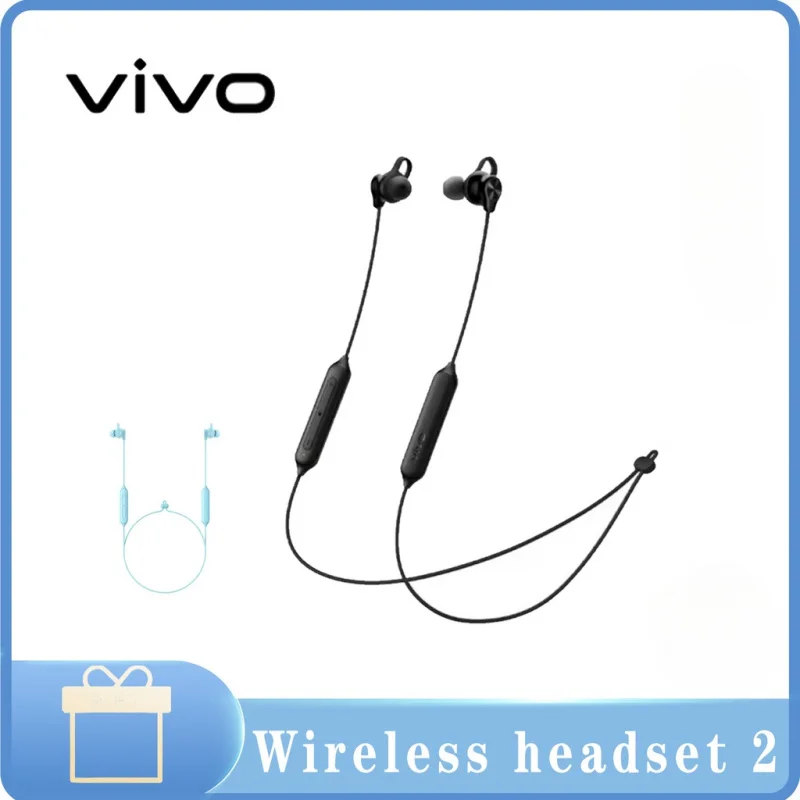 Vivo wireless sports headset 2 hanging neck IPX5 waterproof 12hour battery life Bluetooth 5.0