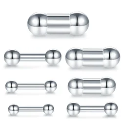 1PC Stainless Steel Large Gauge Tongue Piercing Cartilage Earring 12G 0G Internal Threaded Straight Barbell Piercing Body Jewelr