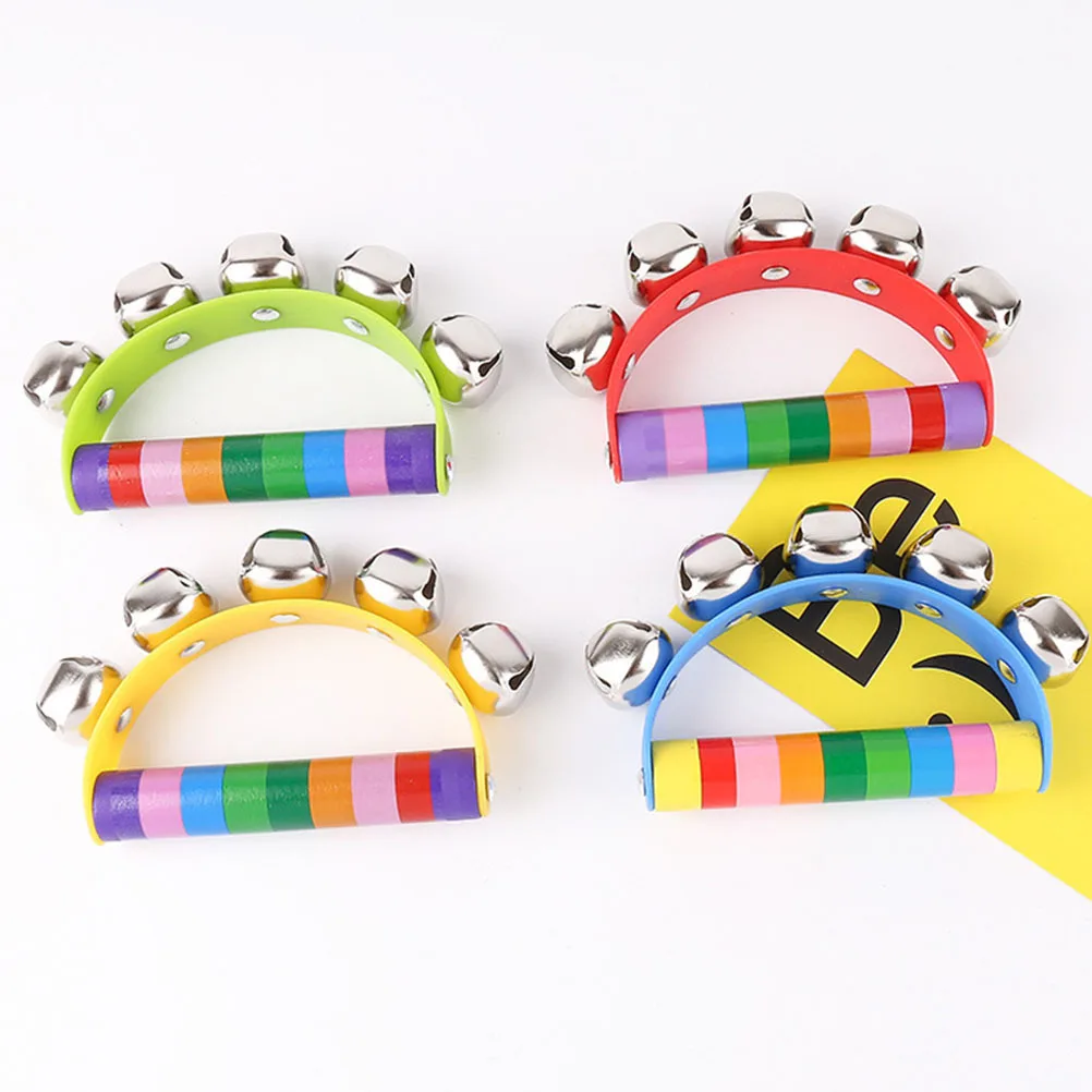 3Pcs 어린이 나무 핸드벨 크리 에이 티브 조기 교육 아기 개발 유아 감각 나무를위한 장난감