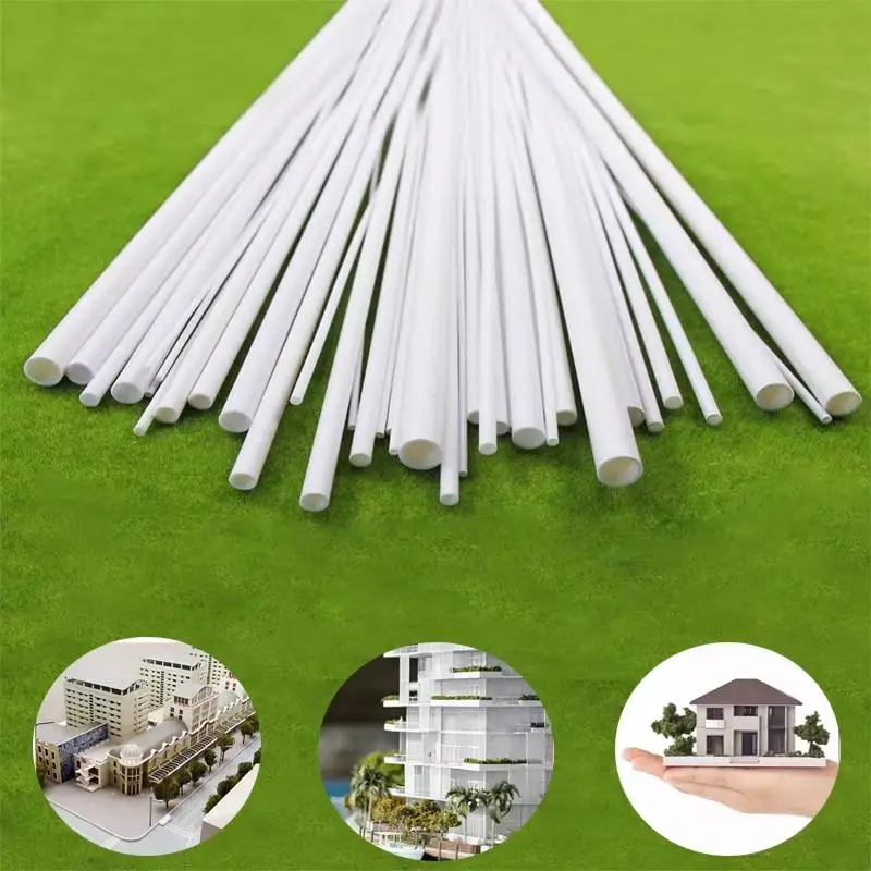 20pcs~5pcs ABS Round Tube Plastic Hollow Tube Diameter 3mm/4mm/5mm/6mm/8mm/10mmDIY Handmade Sand Table Material Model Building