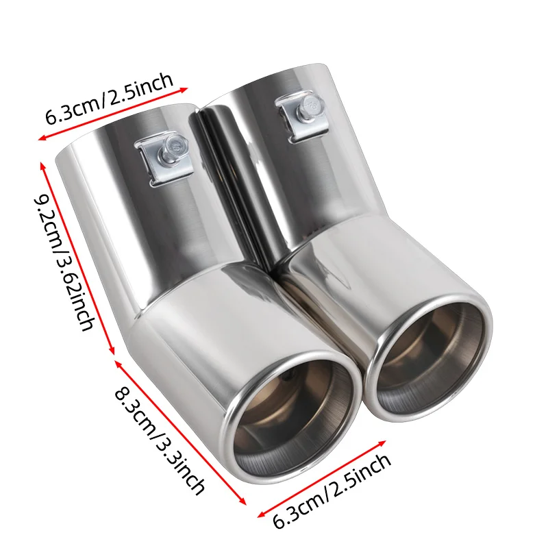 Stainless Steel Dual Exhaust Tailpipe| Fits VW Golf 4/Bora/Jetta.| 2.5-Inch Outer Diameter| High Flow Racing Style| Corrosion