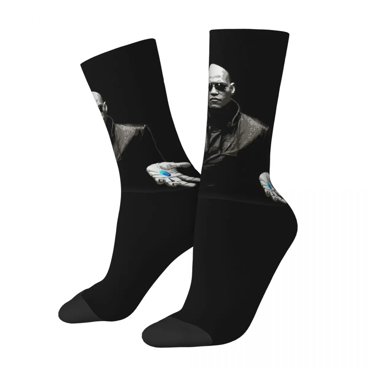 

Harajuku Morpheus The Matrix Soccer Socks Polyester Long Socks for Women Men Sweat Absorbing